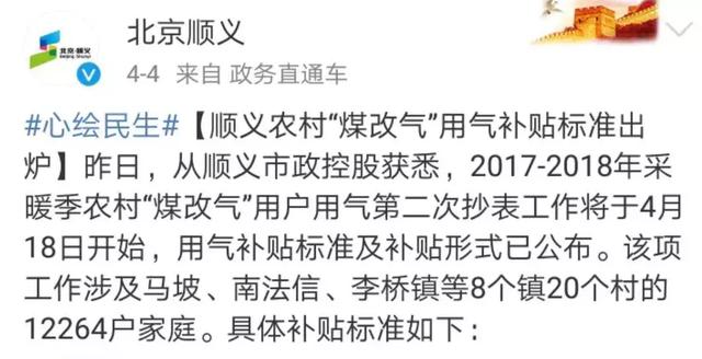 四月份的“煤改气”动态，你知道多少？
